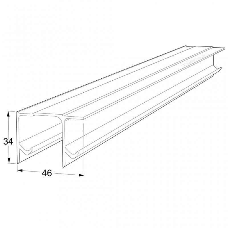 DOUBLE UPPER GUIDE  SLIDING DOOR SYSTEM m.025 - 20 έως 40kg / DOOR